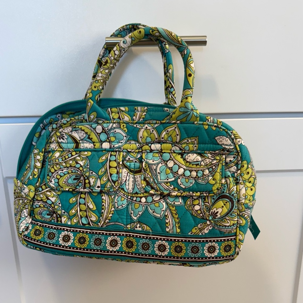 Vera Bradley Teal and Yellow Paisley Travel Bag
